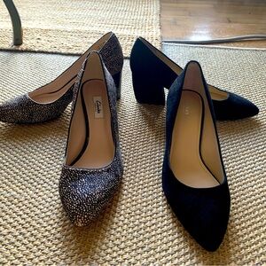 Womens Botkier Stella Pump Heels black suede 9.5 Clarks cowhide patent heel 10